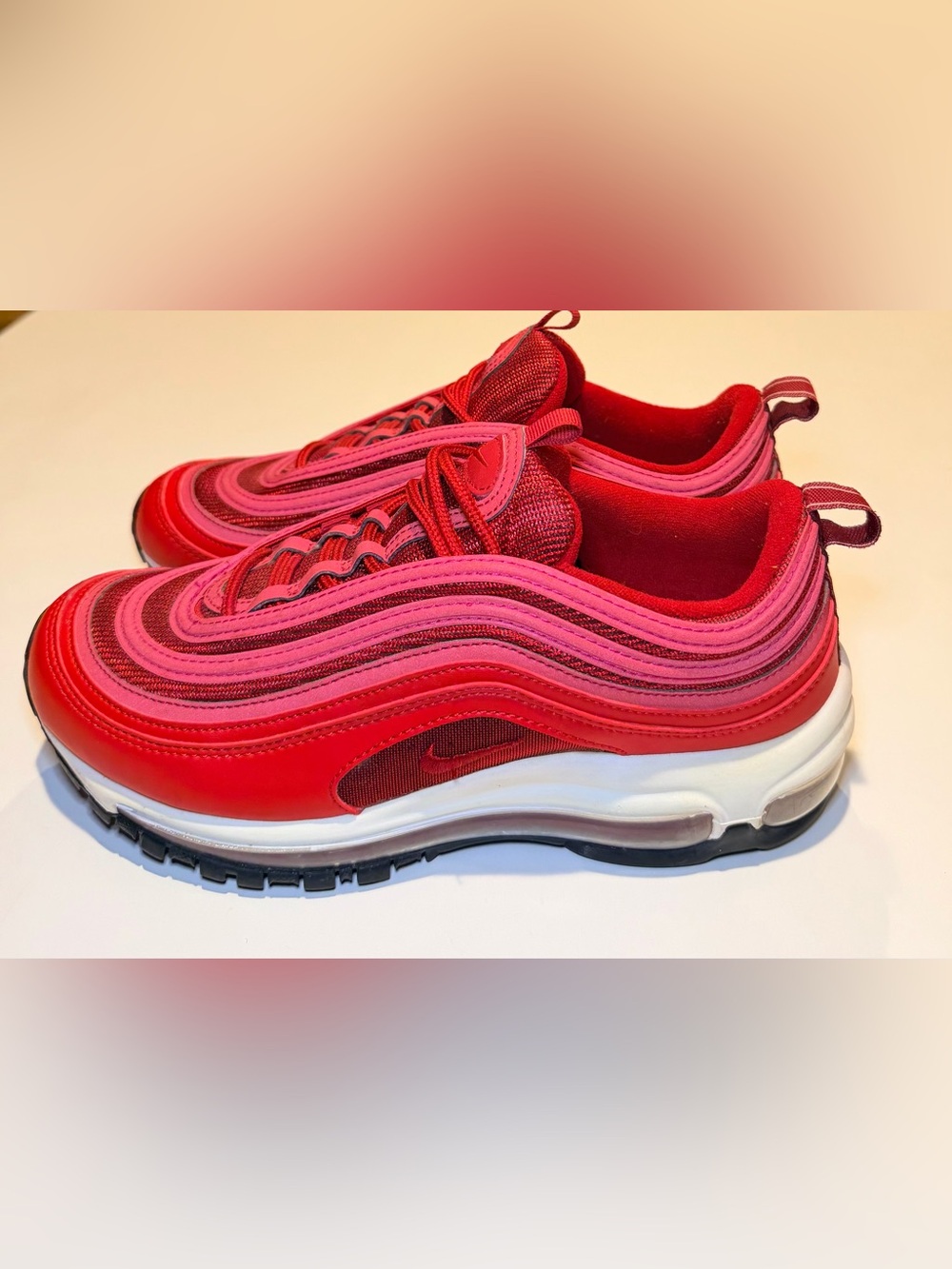 Nike Red and Pink Air Max 97 Running Shoes